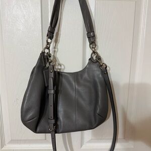 Coach Dark Gray Leather Shoulder Bag